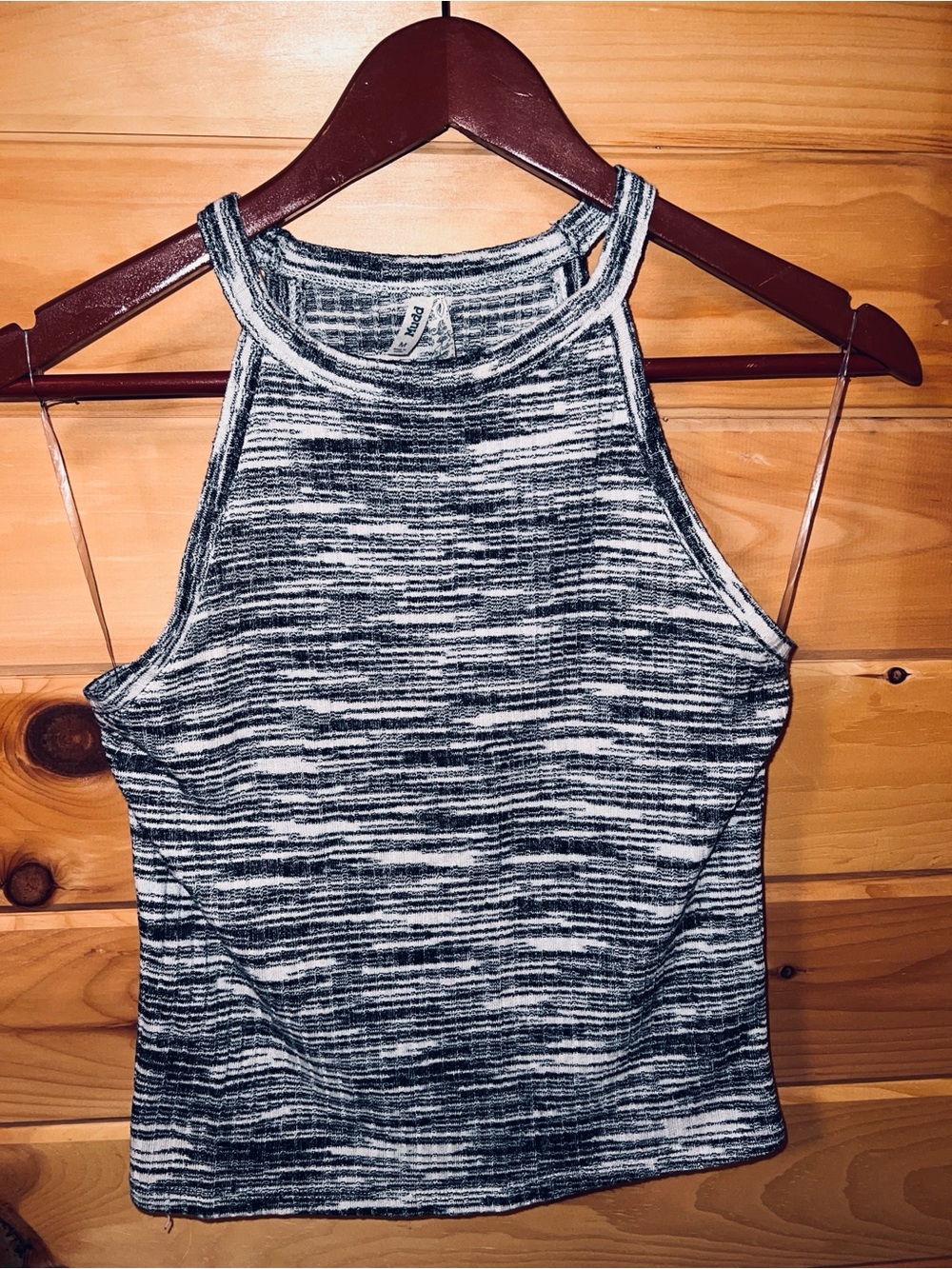 Mudd Black & White Space-Dye High-Neck Tank